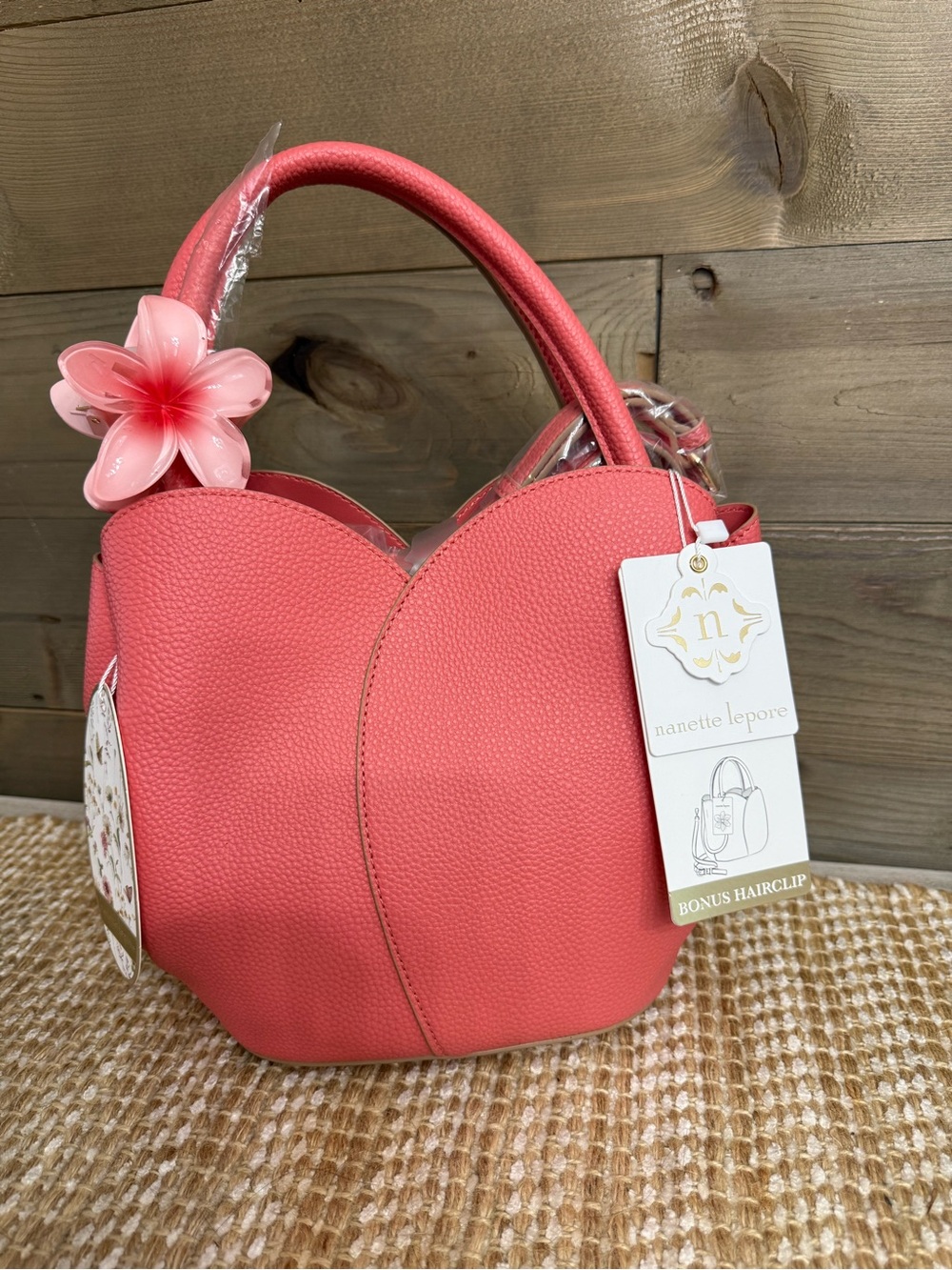 Nanette Lepore Coral Pink Sculpted Mini Top-Handle Bag